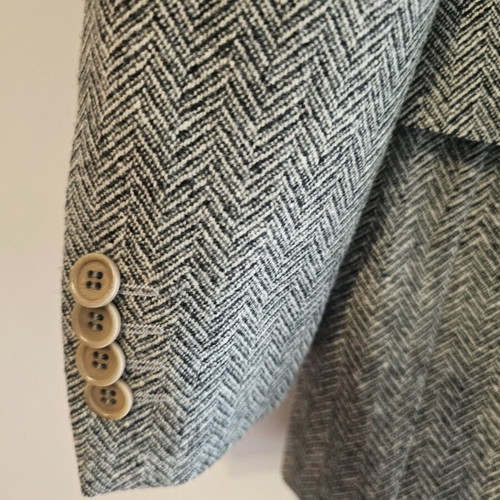 Cerruti wool blazer used, gray, herringbone pattern, size M
