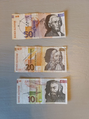 Χαρτονομίσματα από τη Σλοβενία μεταχειρισμένα, πακέτο τρία