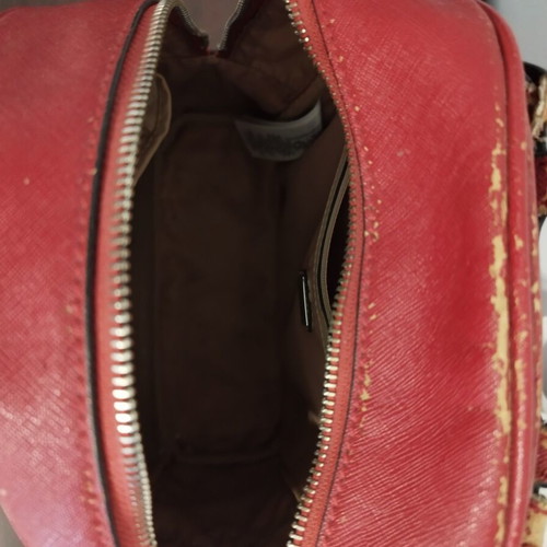 Guess women's red backpack used with wear on edges and straps