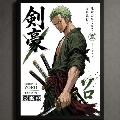 One Piece Zoro framed poster 30x40cm