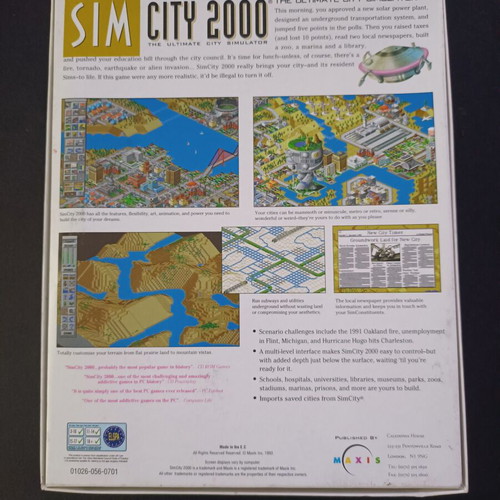 Sim City 2000 Big Box PC used, box only