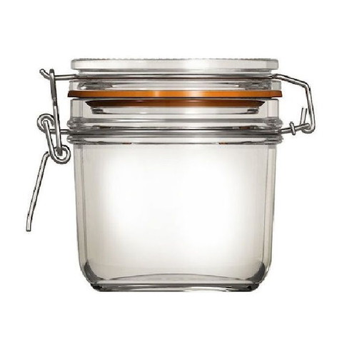 Uniglass glass storage jar 350ml new with metal clasp