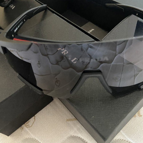 Prada Shield Sunglasses new, black and red unisex design