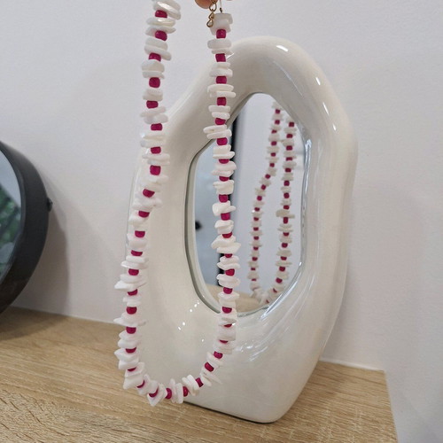 Handmade coral necklace made to order, white and pink