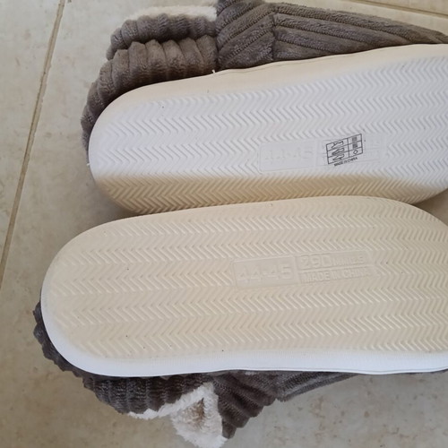 Men's slippers new, warm, non-slip waterproof sole, gray