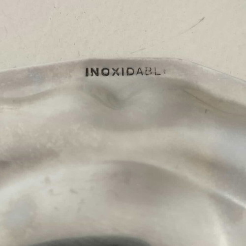 Set of 6 used inox serving plates 11cm vintage