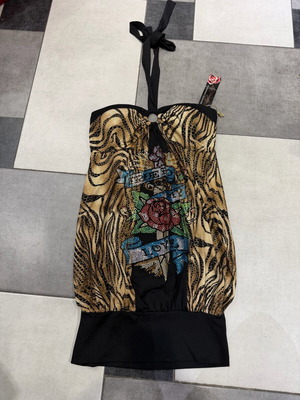 Ed Hardy Zebra Dress new with tag, size S, black