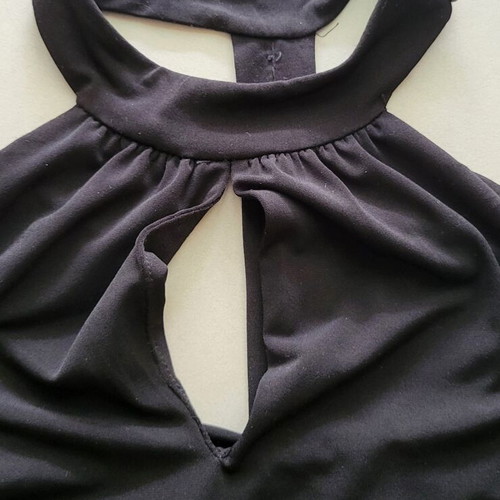 Backless vintage blouse with rhinestones like new, size S/M/L, black