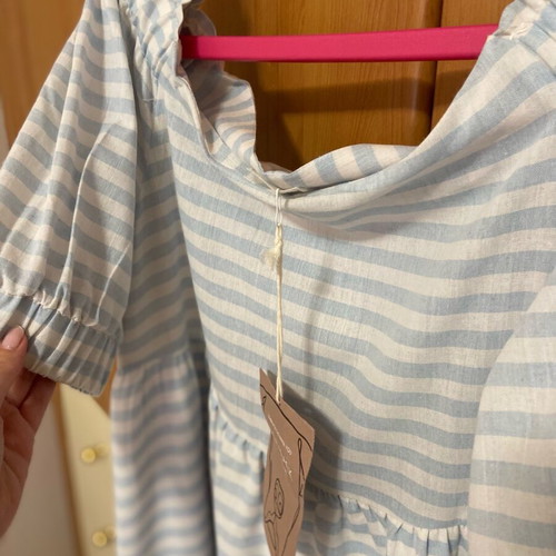 Zoe Black off-shoulder striped dress