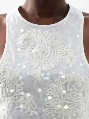 Jil Sander new top with sequins, tulle and plush
