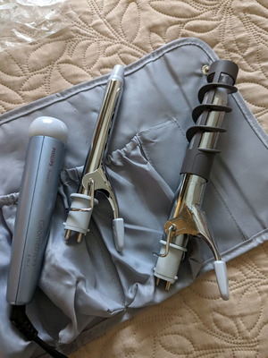 Σύστημα styling μαλλιών μεταχειρισμένο με εξαρτήματα για ίσιωμα και μπούκλες