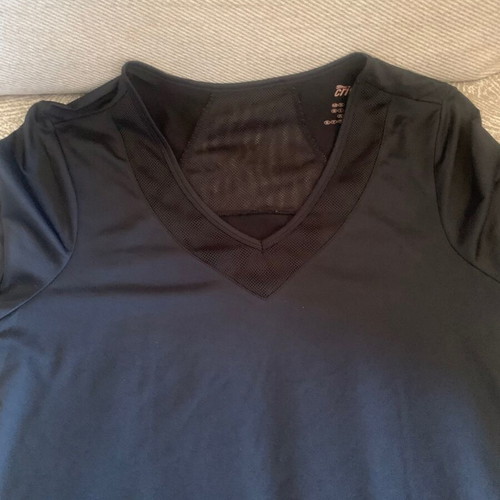 Black blouse with V neck like new, size L