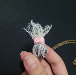 Easter Egg Necklace handmade, like new, white and brown