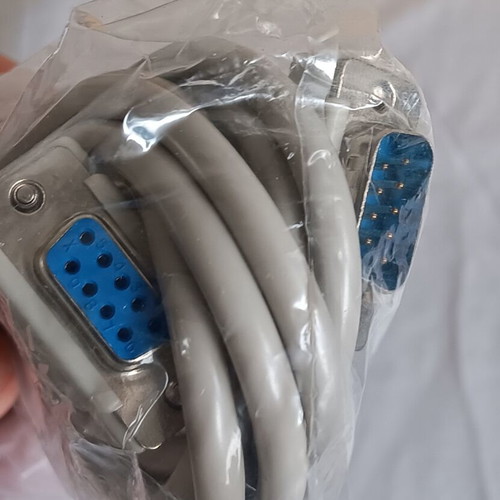 RS-232 serial port cable new with 9-pin male-female connectors