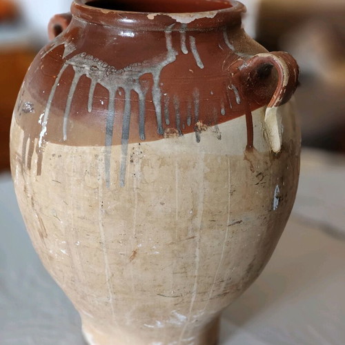 Antique Cretan ceramic vessel used