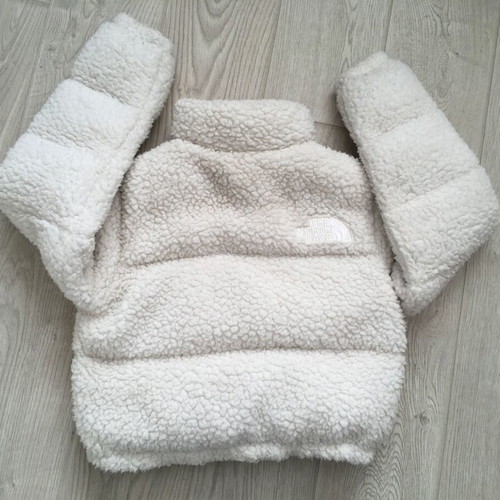 The North Face Nuptse Cropped High Pile Down Jacket used, cream, size S