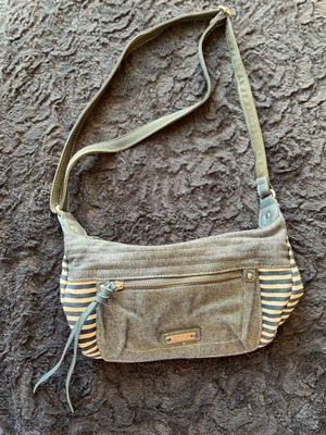 Vintage shoulder bag new, white and turquoise