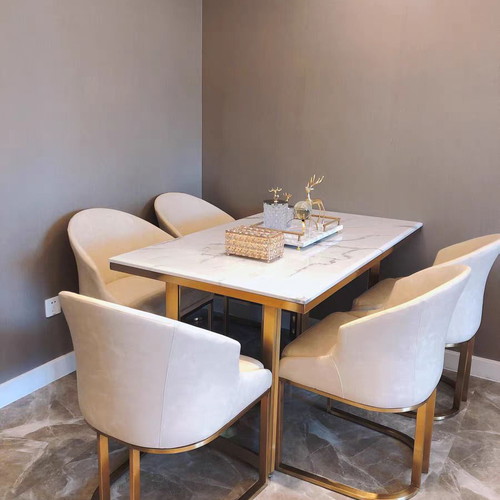 Modern beige dining chair set of 6, new