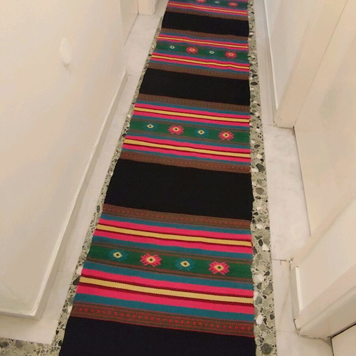 Handmade wool woven set of two rugs and one long runner like new