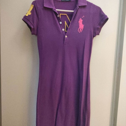Polo Ralph Lauren dress, purple with pink details, women's