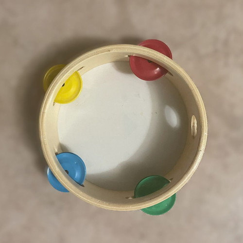 Lion Cub Wooden Tambourine Used, Children's Hand Drum