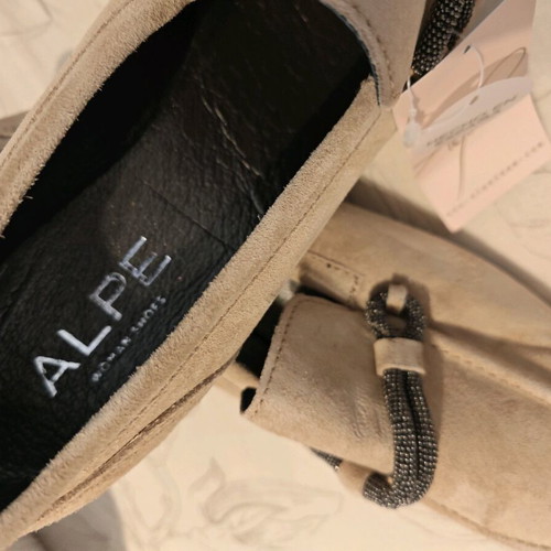 Alpe leather loafers new, castor leather, size 40, beige