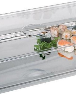 Βιτρίνα γλυκών-κρουασάν ουδέτερη 1/1 με σετ plexiglass καπάκι και δίσκο inox καινούργιο
