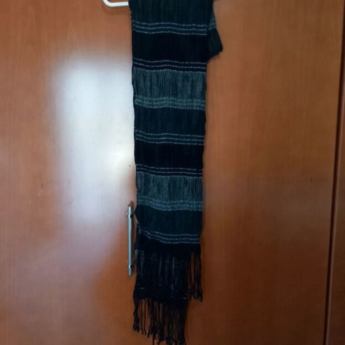 Scarf like new gray and black cotton and viscose
