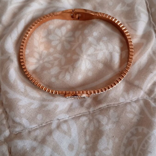 Steel Tree of Life bracelets like new, pink gold tone