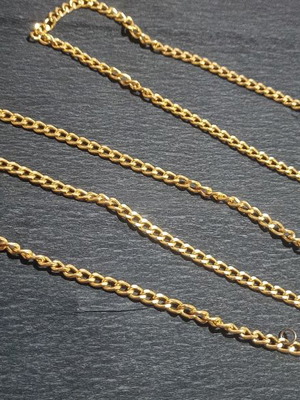 Replacement chain with safety ring used, gold color