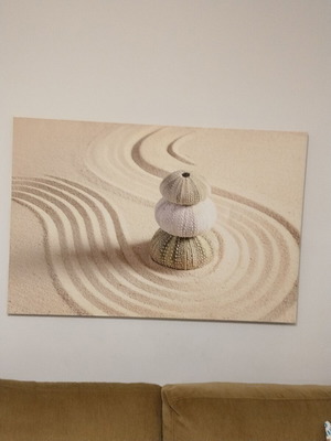 Πίνακας σε καμβά Zen Garden & Αχινοί σαν καινούργιος, μινιμαλιστική διακόσμηση