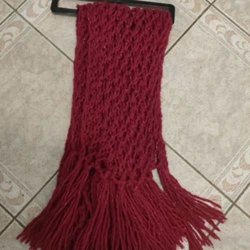 Knitted scarf used color magenta