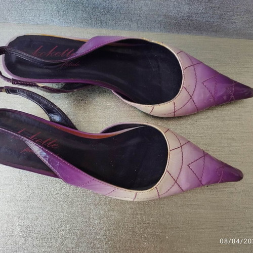 Purple kitten heels shoes size 36 like new