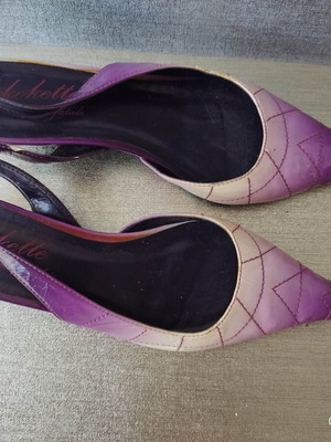Purple kitten heels shoes size 36 like new