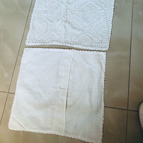 Decorative pillowcases handmade, like new, cotton thread and fabric