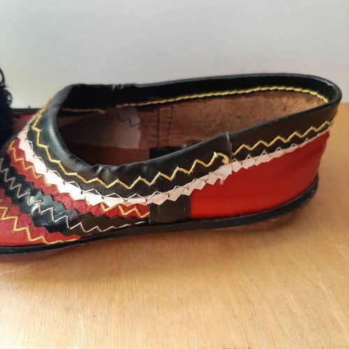 Handmade children's tsarouhia used, 1950s-60s, pack of two