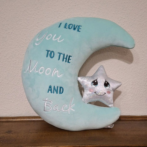 Precious Moments decorative pillow like new with Love You to the Moon and Back message