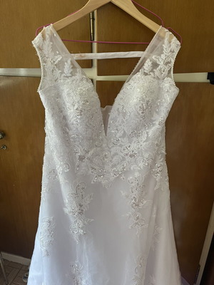 Wedding dress refurbished, size up to 2XL, white, corset back