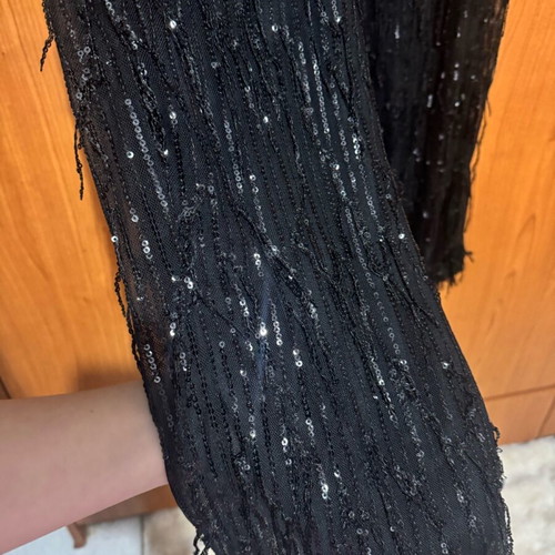 Sequin pants new, straight fit, size S, black