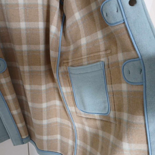 Gloverall Montgomery coat with hood like new, size XL, baby blue