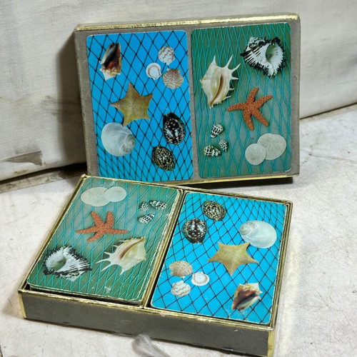 Congress Playing Cards Cel-U-Tone Finish double deck used with seashell motifs