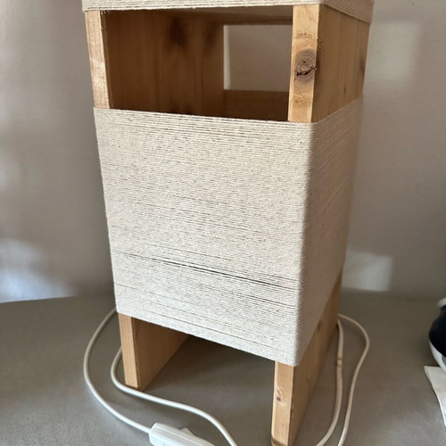 Handmade wooden table lamp new