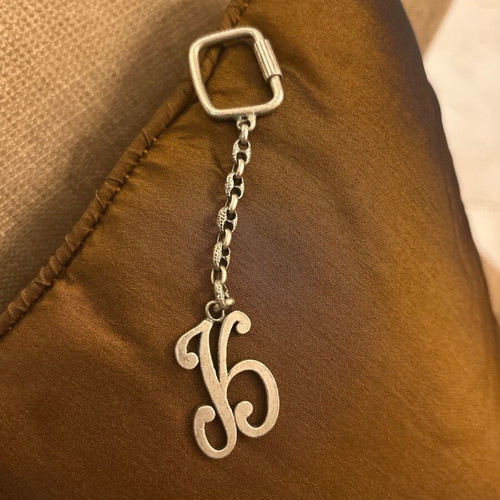 Monogram K keychain like new, silver