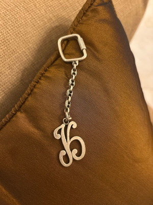 Monogram K keychain like new, silver