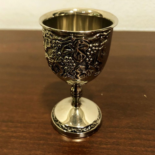 Silver-plated liqueur set like new with tray and 6 glasses