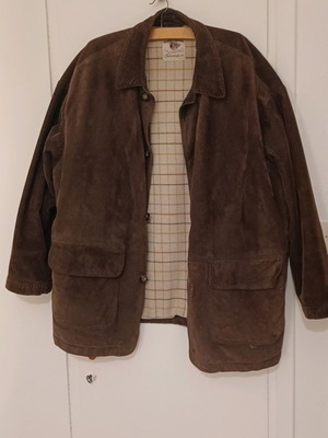 Harry & Moore coat used, brown, leather and corduroy, size 50