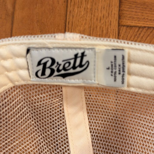 Brett Hat new, beige and black, size large, mesh back