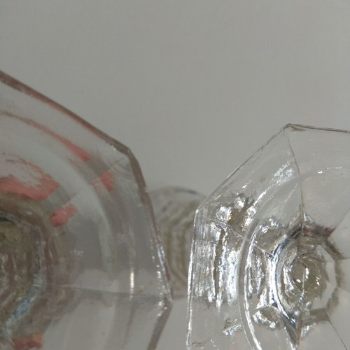 Vintage glass vases or candle holders used, set of 2 pieces