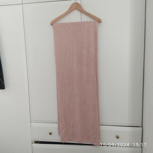 Zara scarf pink large with gold thread new