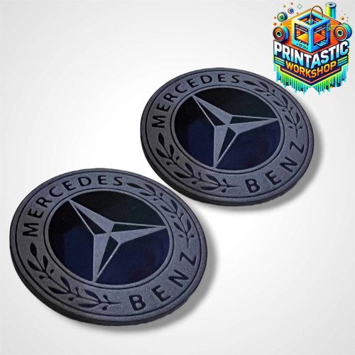 Mercedes 69mm cup holder covers new, gloss black plexiglass set of 2